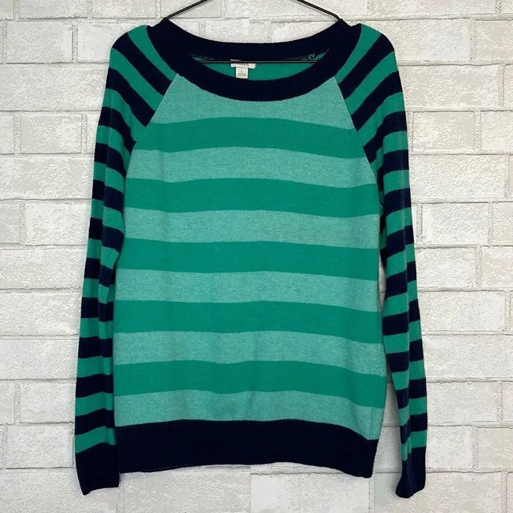 Fossil Striped Wool Cashmere Blend Sweater L